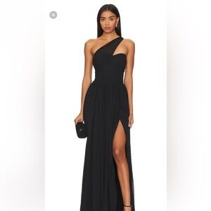 Revolve Imade gown in black yaura